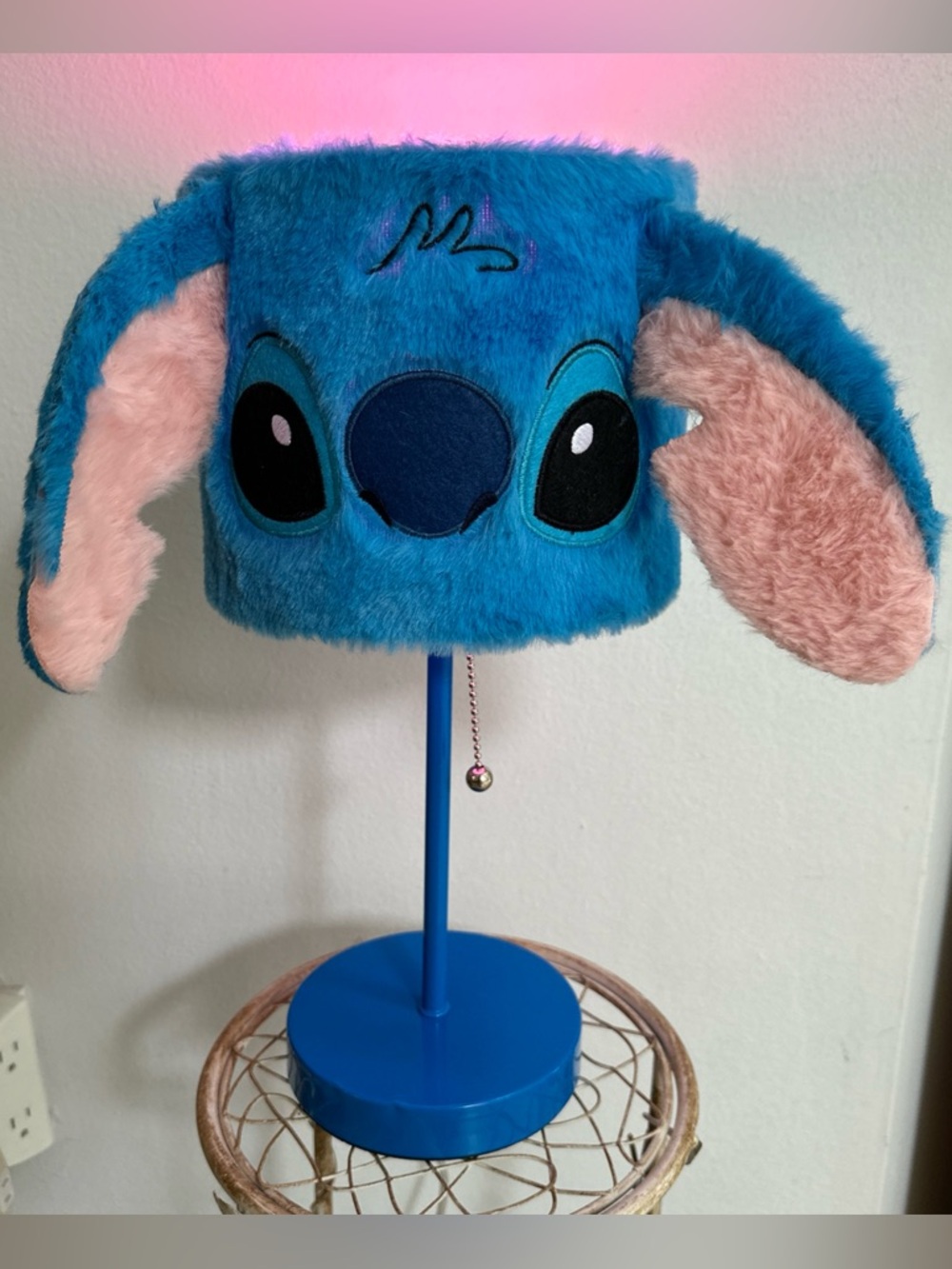 Stitch Plush Fuzzy Table Lamp Disney Character Design for Kids Bedroom Decor